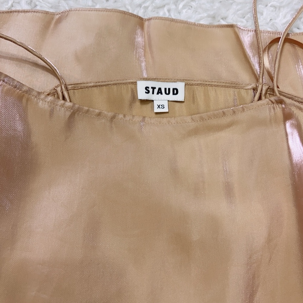 NWT $595 Staud Delfina Dress Rose Gold - Picture 8 of 9